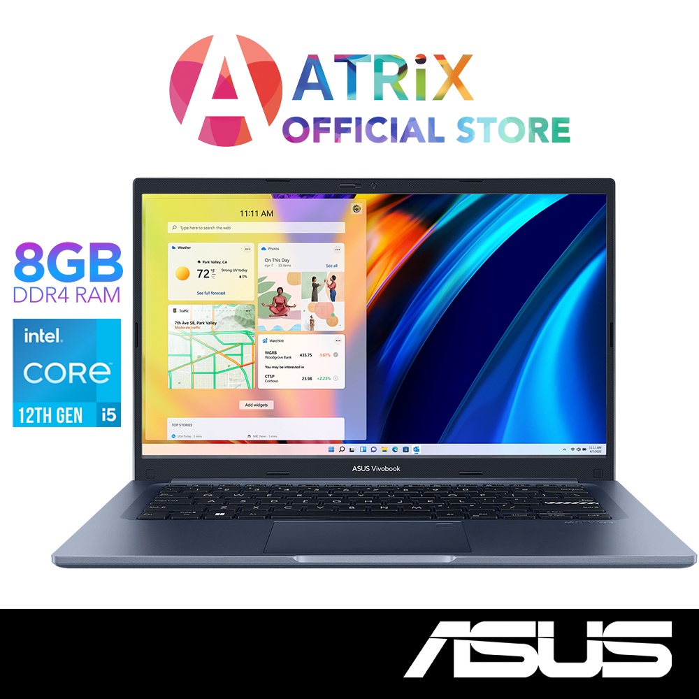 【Express Delivery】ASUS Vivobook 14 | X1402ZA-AM411W | 14" FHD | i5-1235U | 8GB RAM | 512GB SSD | Win11 | 2Y