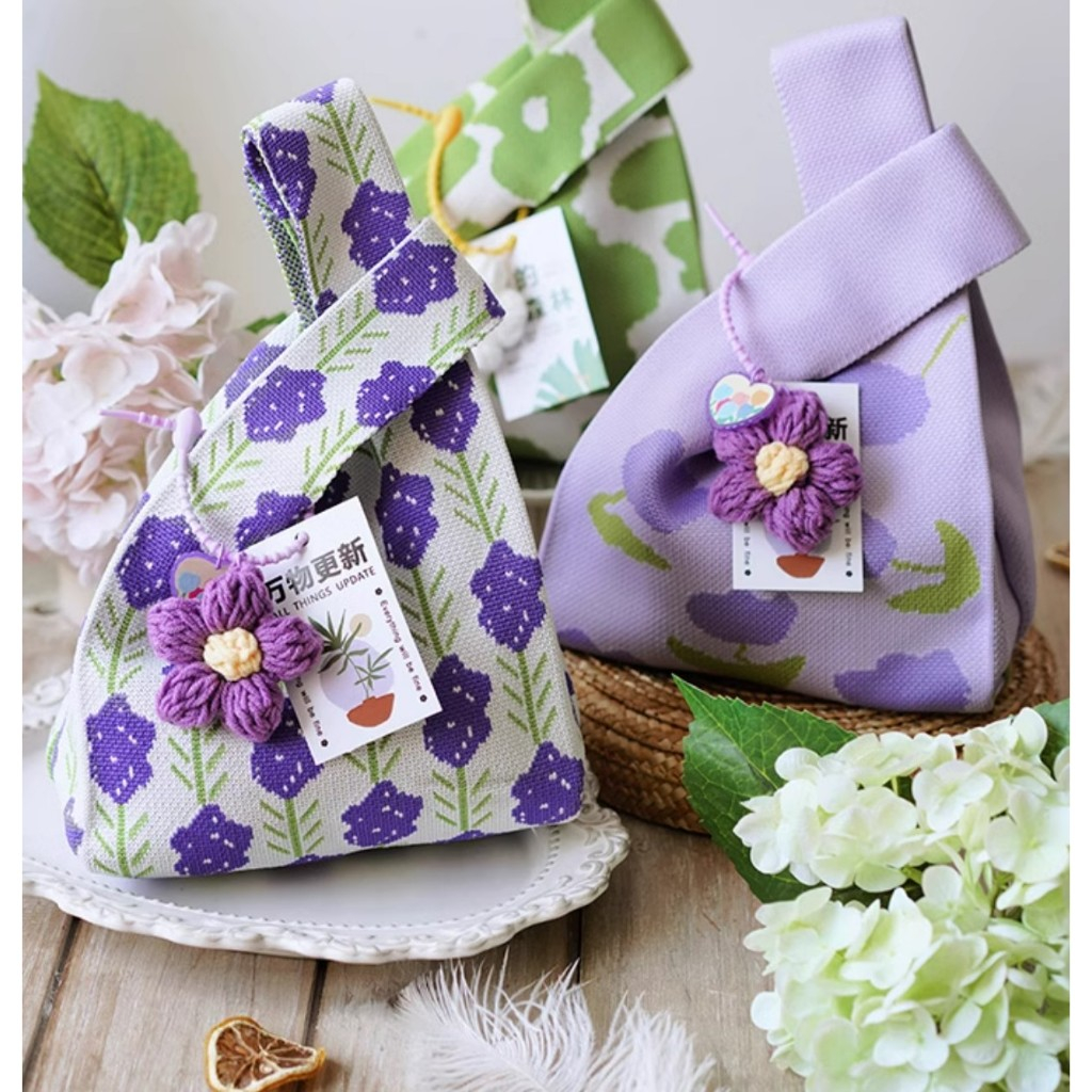 Teachers Day Gift knitted Tote Bag | Office Lunch Shopping Wristlet Bag